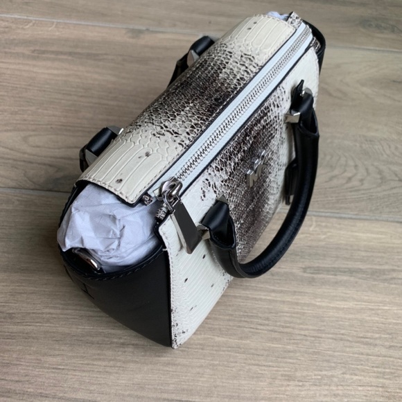 Nolita Mini Natural/Black Natural/Black Embossed Leather Messenger Bag - Picture 3 of 7